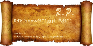 Rózsavölgyi Pál névjegykártya